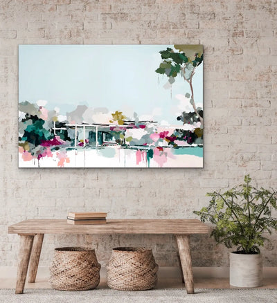 Home Sweet- Light Coloured Abstract Artwork Stretched Canvas Print or Framed Fine Art Print - Artwork I Heart Wall Art Australia