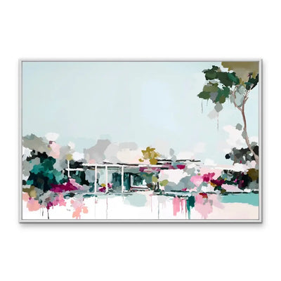 Home Sweet- Light Coloured Abstract Artwork Stretched Canvas Print or Framed Fine Art Print - Artwork I Heart Wall Art Australia