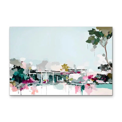 Home Sweet- Light Coloured Abstract Artwork Stretched Canvas Print or Framed Fine Art Print - Artwork