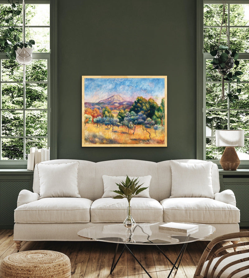 Montagne Sainte-Victoire (Paysage) by Renoir - Fine Art Print, Oak Frame 75x100cm I Heart Wall Art