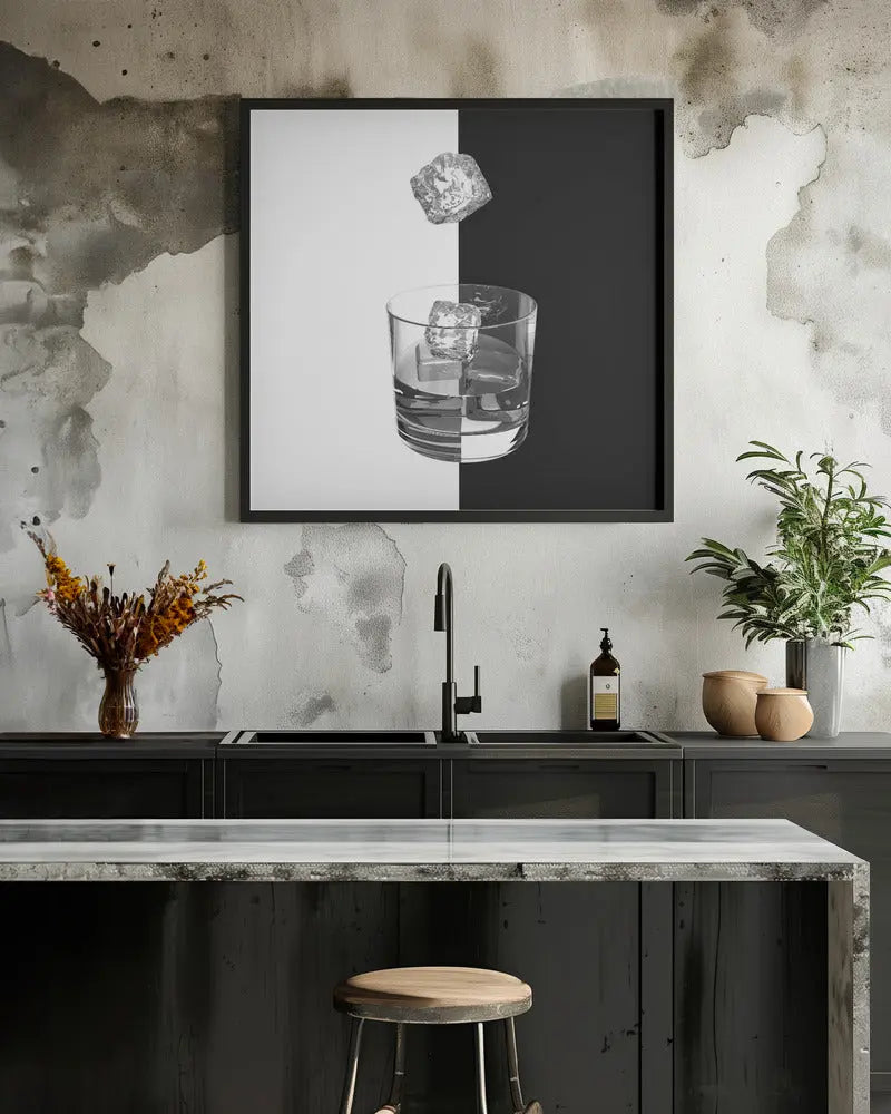 Ice and Wine - Square Stretched Canvas, Poster or Fine Art Print I Heart Wall Art