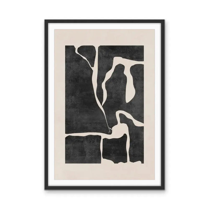 In The Earth-  Black and White Contemporary Geometric Shape Artwork Collection - Ola Collection