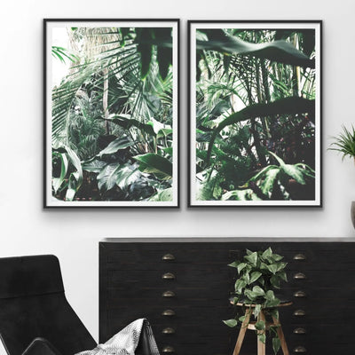In The Hothouse - Two Piece Tropical Palm Photographic Wall Art