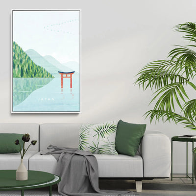 Japan III by Henry Rivers - Stretched Canvas Print or Framed Fine Art Print - Artwork- Vintage Inspired Travel Poster I Heart Wall Art Australia 