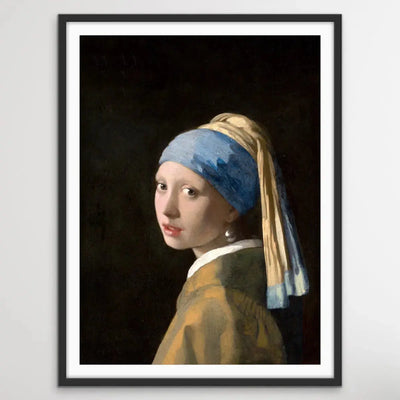 Johannes Vermeers Girl with a Pearl Earring (c1665) - Adapted Print of Original Painting I Heart Wall Art Australia 