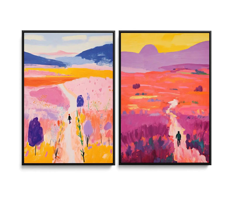 Journey - Two Piece Colourful Kids Print Set I Heart Wall Art Australia