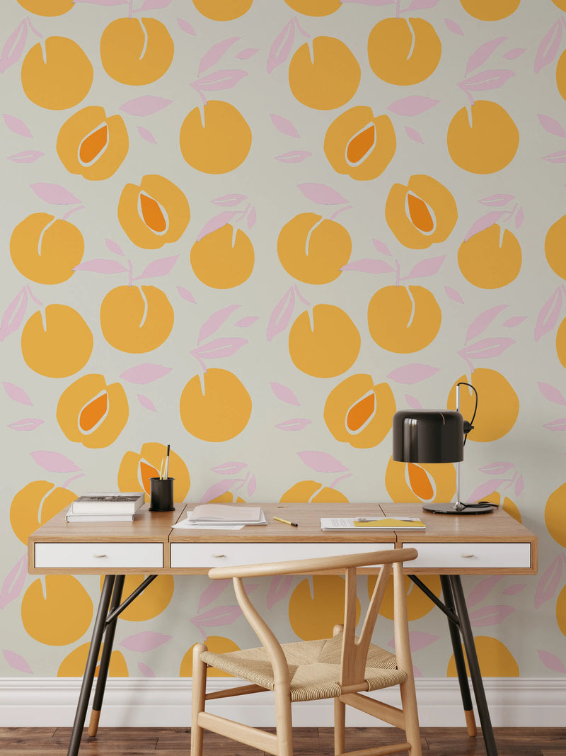 Just Peachy -  Fruity Peel and Stick Removable Wallpaper - I Heart Wall Art