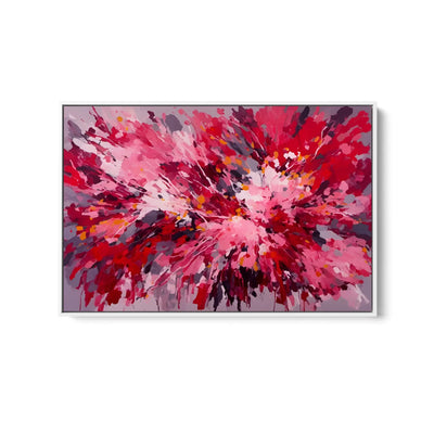 Kind Hearted - Red Abstract Floral Stretched Canvas Print or Framed Fine Art Print - Artwork I Heart Wall Art Australia