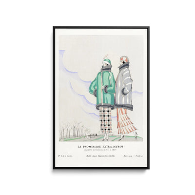 La promenade extra–muros, Jaquettes en fourrure, de Max - A. Leroy (1924)  by Charles Martin- Stretched Canvas Print or Framed Fine Art Print - I Heart Wall Art