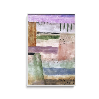 Landscape with Poplars (1929) painting in high resolution by Paul Klee - Stretched Canvas Print or Framed Fine Art Print - Artwork I Heart Wall Art Australia 