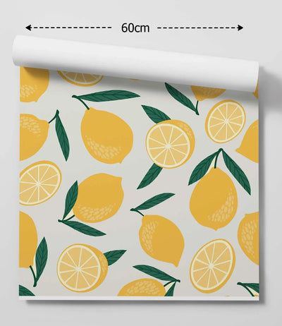 Lemon Joy - Yellow Citrus Peel and Stick Removable Wallpaper - I Heart Wall Art