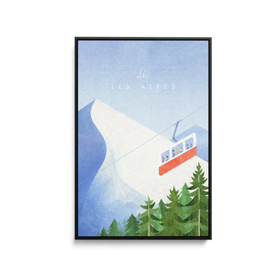 Les Alpes by Henry Rivers - Stretched Canvas Print or Framed Fine Art Print - Artwork- Vintage Inspired Travel Poster I Heart Wall Art Australia 