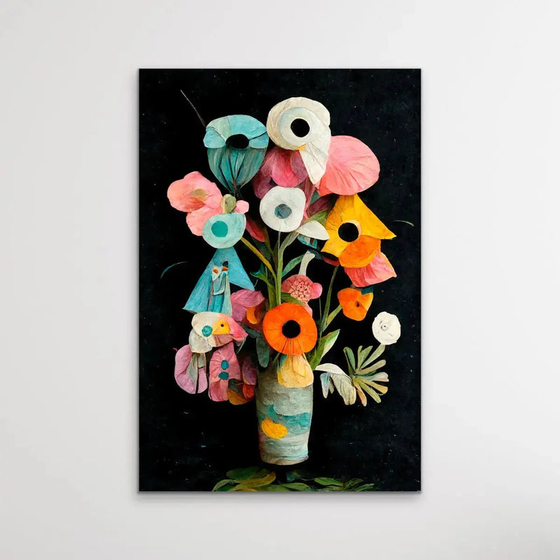 Les Fleurs - Colourful Floral Illustration by TreeChild Available as a Canvas or Paper Print