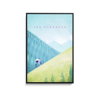 Les Pyrenees by Henry Rivers - Stretched Canvas Print or Framed Fine Art Print - Artwork- Vintage Inspired Travel Poster I Heart Wall Art Australia 