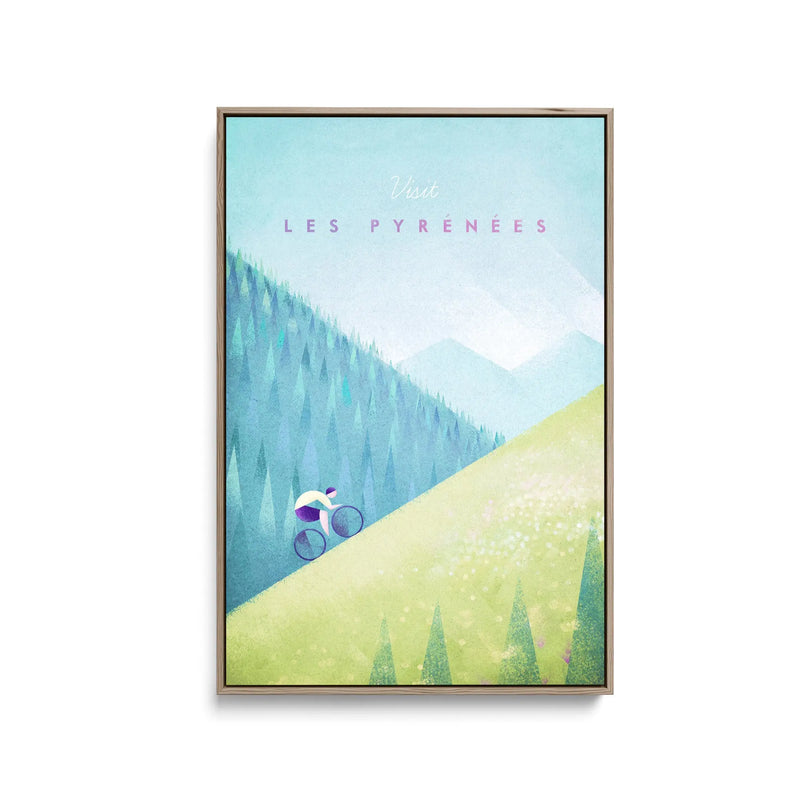 Les Pyrenees by Henry Rivers - Stretched Canvas Print or Framed Fine Art Print - Artwork- Vintage Inspired Travel Poster I Heart Wall Art Australia 