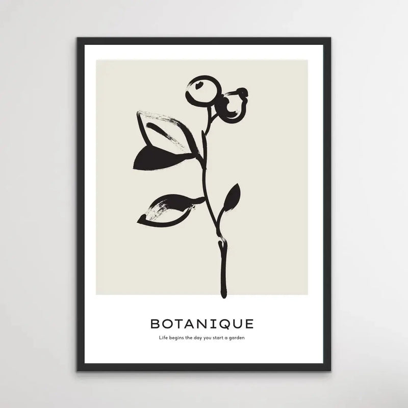 Life Begins The Day You Start A Garden -  Minimalist Black and White Botanique Line Classic Art Print
