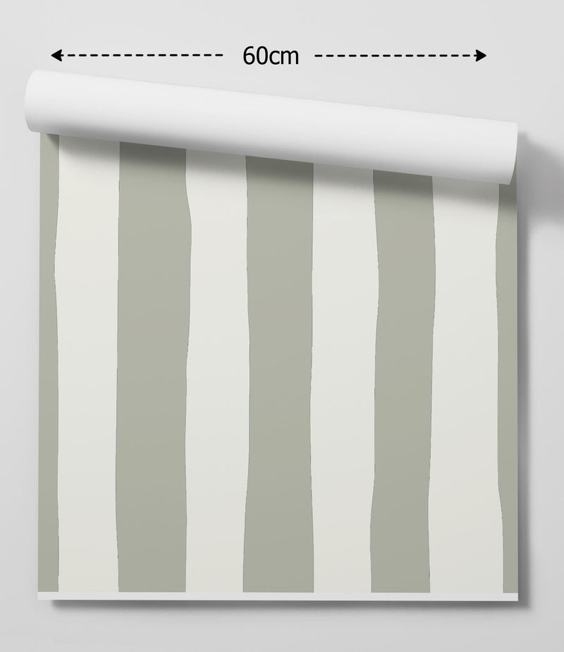 Light Olive Wavy Stripe Wallpaper - Quality Peel and Stick Adhesive Wallpaper