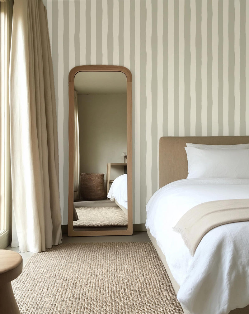 Light Olive Wavy Stripe Wallpaper - Quality Peel and Stick Adhesive Wallpaper