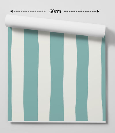 Light Blue Wavy Stripe Wallpaper - Quality Peel and Stick Adhesive Wallpaper
