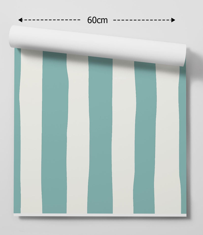 Light Blue Wavy Stripe Wallpaper - Quality Peel and Stick Adhesive Wallpaper