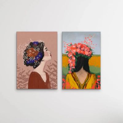 Like The First Day and Summer Night- Two Piece Illustrated Print Set by Treechild I Heart Wall Art Australia 