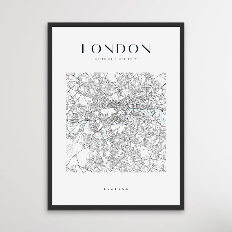 London City Map - Square City Map Stretched Canvas or Wall Art Print I Heart Wall Art
