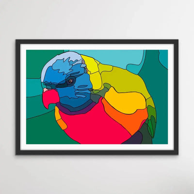 Lorikeet Lines - Colourful Contemporary Lorikeet Print