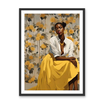 Mae - Portrait of a Woman in a Green Dress- Stretched Canvas Print or Framed Fine Art Print - Artwork - I Heart Wall Art