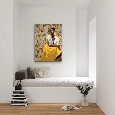 Mae - Portrait of a Woman in a Green Dress- Stretched Canvas Print or Framed Fine Art Print - Artwork - I Heart Wall Art