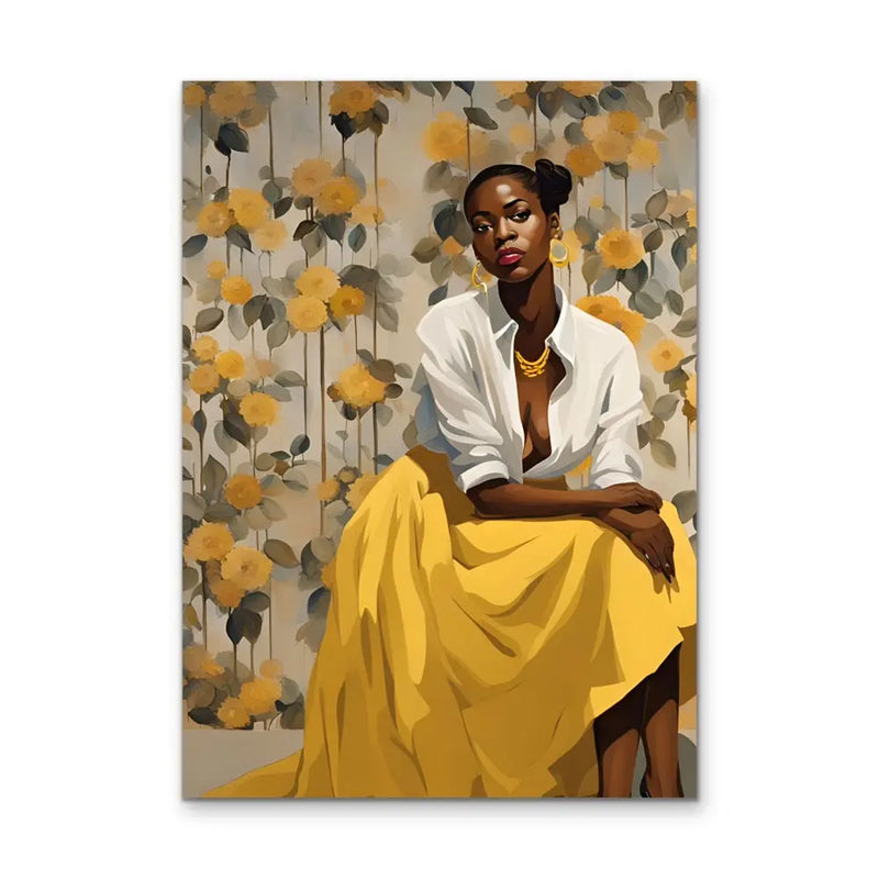 Mae - Portrait of a Woman in a Green Dress- Stretched Canvas Print or Framed Fine Art Print - Artwork - I Heart Wall Art