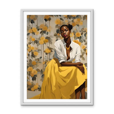 Mae - Portrait of a Woman in a Green Dress- Stretched Canvas Print or Framed Fine Art Print - Artwork - I Heart Wall Art