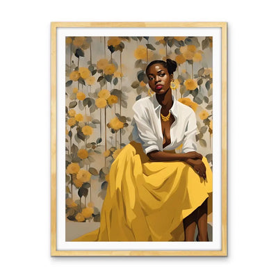 Mae - Portrait of a Woman in a Green Dress- Stretched Canvas Print or Framed Fine Art Print - Artwork - I Heart Wall Art