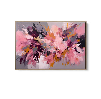 Marrakesh- Pink and Gold Abstract Floral Stretched Canvas Print or Framed Fine Art Print - Artwork I Heart Wall Art Australia