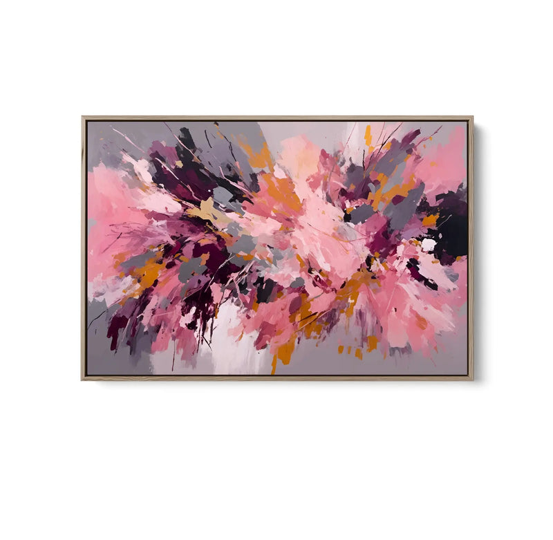 Marrakesh- Pink and Gold Abstract Floral Stretched Canvas Print or Framed Fine Art Print - Artwork I Heart Wall Art Australia