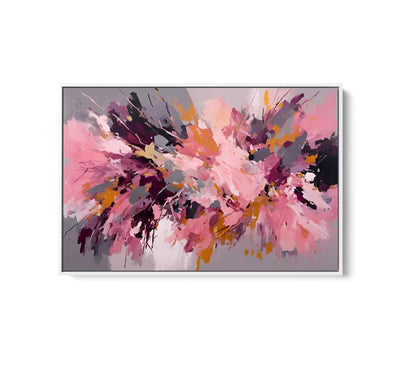 Marrakesh- Pink and Gold Abstract Floral Stretched Canvas Print or Framed Fine Art Print - Artwork I Heart Wall Art Australia