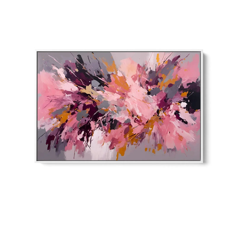 Marrakesh- Pink and Gold Abstract Floral Stretched Canvas Print or Framed Fine Art Print - Artwork I Heart Wall Art Australia