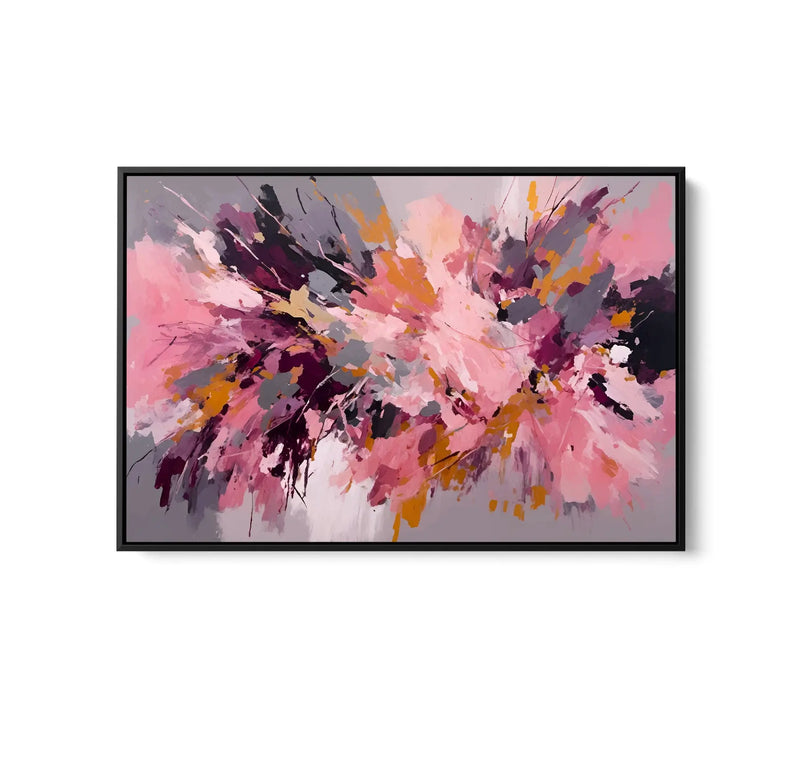 Marrakesh- Pink and Gold Abstract Floral Stretched Canvas Print or Framed Fine Art Print - Artwork I Heart Wall Art Australia