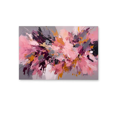 Marrakesh- Pink and Gold Abstract Floral Stretched Canvas Print or Framed Fine Art Print - Artwork