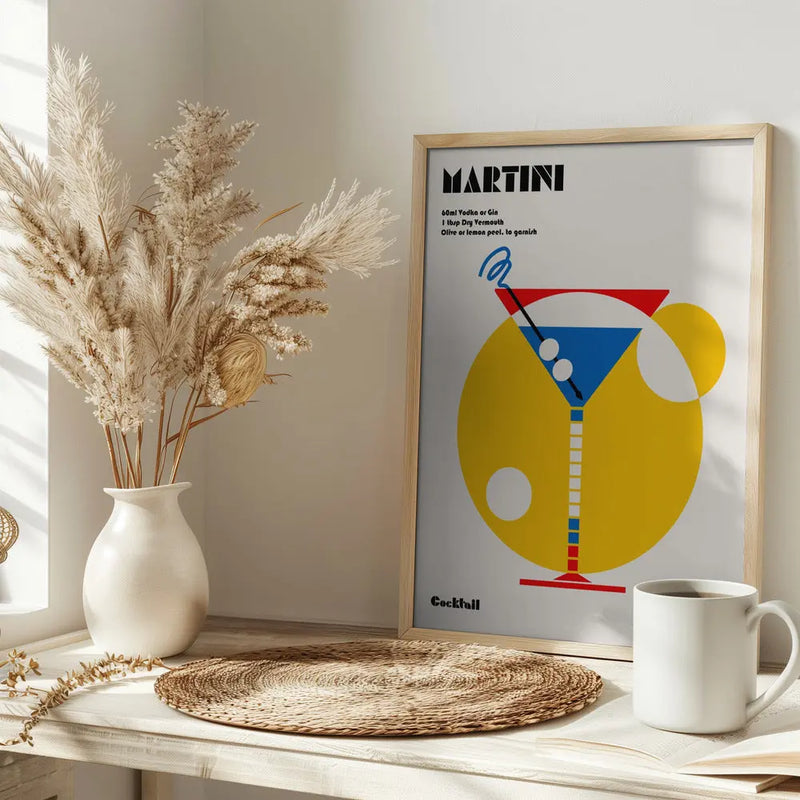 Martini Bauhaus Cocktail - Stretched Canvas, Poster or Fine Art Print I Heart Wall Art