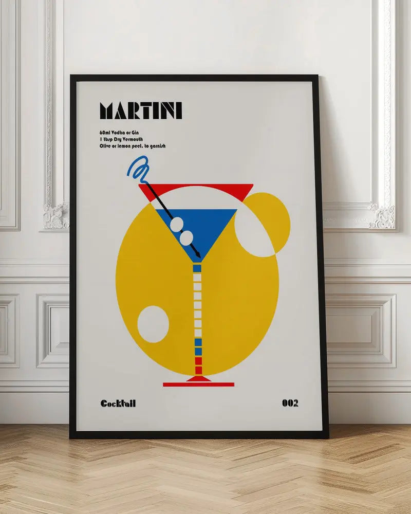 Martini Bauhaus Cocktail - Stretched Canvas, Poster or Fine Art Print I Heart Wall Art