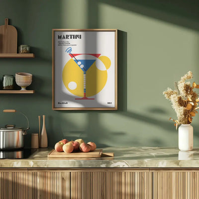 Martini Bauhaus Cocktail - Stretched Canvas, Poster or Fine Art Print I Heart Wall Art