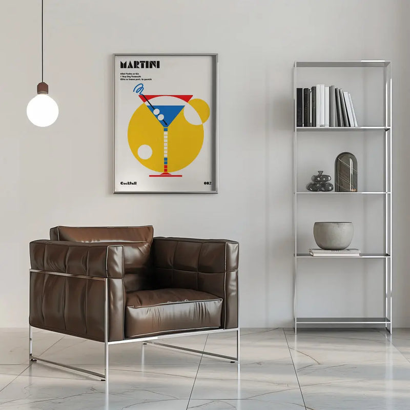Martini Bauhaus Cocktail - Stretched Canvas, Poster or Fine Art Print I Heart Wall Art
