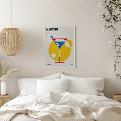 Martini Bauhaus Cocktail - Stretched Canvas, Poster or Fine Art Print I Heart Wall Art