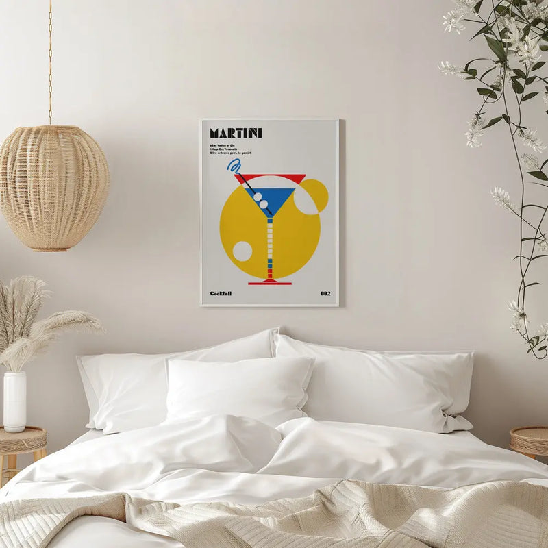 Martini Bauhaus Cocktail - Stretched Canvas, Poster or Fine Art Print I Heart Wall Art