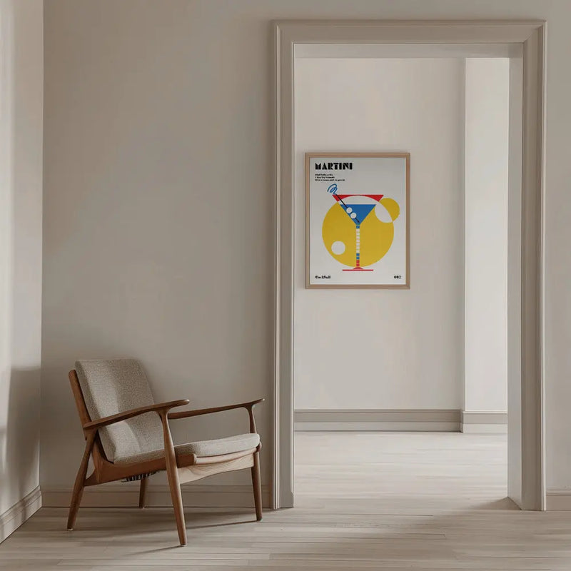 Martini Bauhaus Cocktail - Stretched Canvas, Poster or Fine Art Print I Heart Wall Art