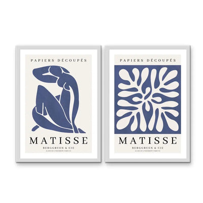 Matisse Blue Set - Two Piece Henri Matisse Blue Artwork Set On Canvas or Paper I Heart Wall Art Australia 