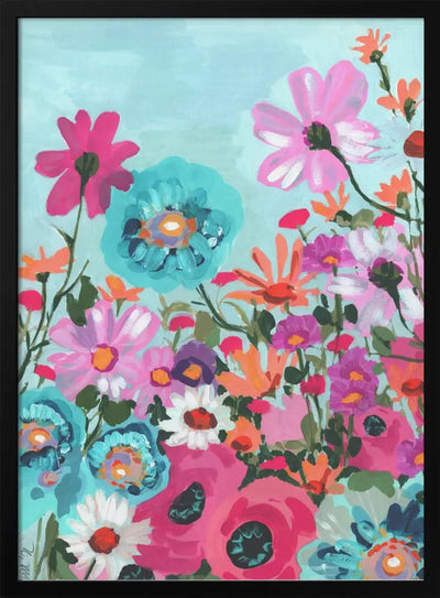 Meadow In June Pink - Stretched Canvas, Poster or Fine Art Print I Heart Wall Art