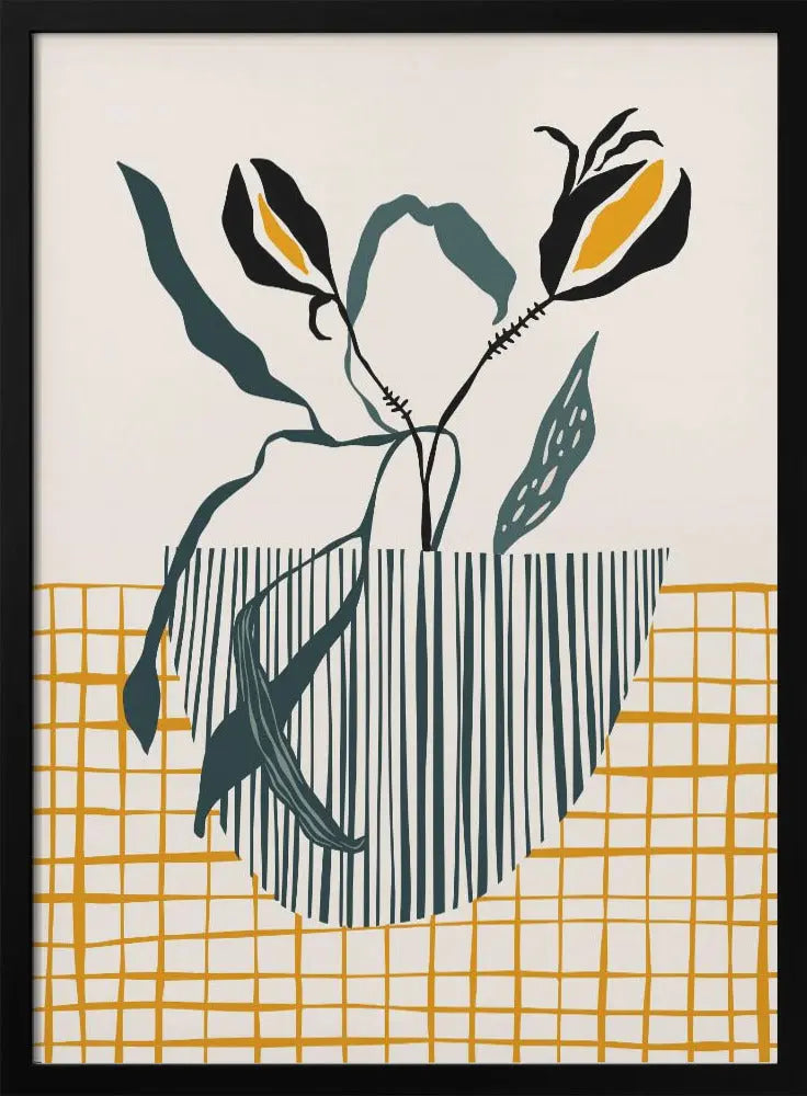 Midcentury Plant Pot Light - Stretched Canvas, Poster or Fine Art Print I Heart Wall Art