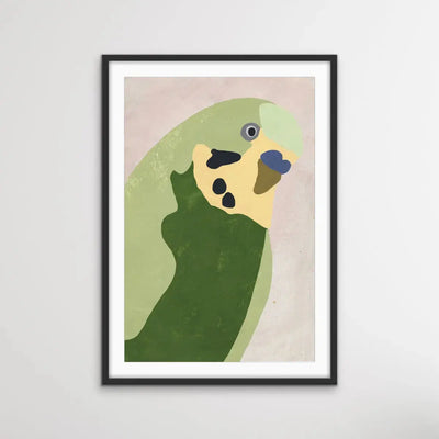 Minty The Budgie Collage Artwork- Australian Native Bird Canvas Or Art Print