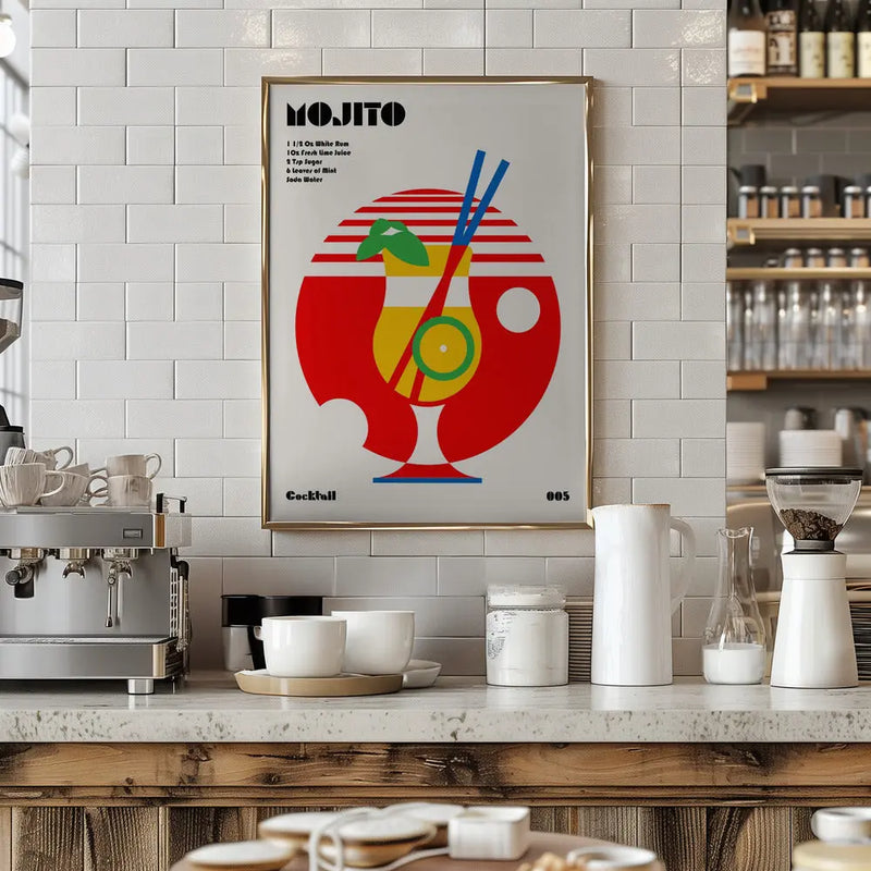 Mojito Bauhaus Cocktail - Stretched Canvas, Poster or Fine Art Print I Heart Wall Art